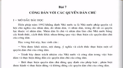 Bài 7: Công dân với các quyền dân chủ