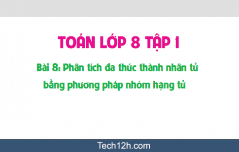 Giải bài 8: Phân tích đa thức thành nhân tử bằng phương pháp nhóm hạng tử sgk Toán đại 8 tập 1 trang 21 23