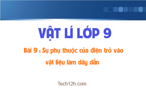 Giải bài 9 vật lí 9: Sự phụ thuộc của điện trở vào vật liệu làm dây dẫn 