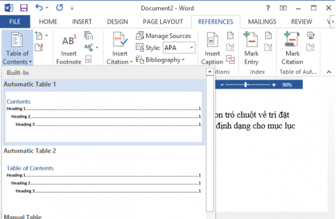 Hướng dẫn tạo mục lục tự động trong Microsoft Word