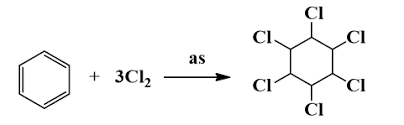 Viết phương trình hóa học của phản ứng xảy ra và cho biết phản ứng chlorine hóa benzene xảy ra thuận lợi trong điều kiện nào. Vì sao hiện nay 1,2,3,4,5,6-hexachlorocyclohexane không còn được sử dụng làm thuốc trừ sâu trong nông nghiệp?