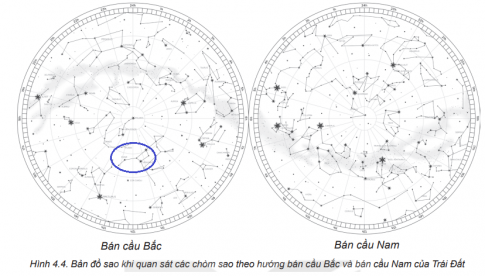 Xác định chòm Gấu Lớn trên bản đồ sao Hình 4.4.