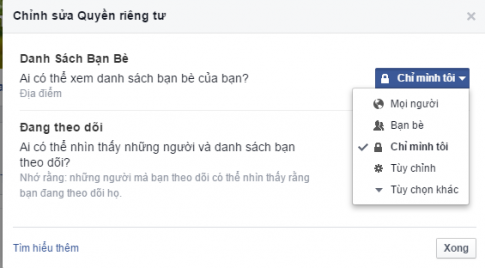 Không cho người khác xem danh sách bạn bè Facebook của mình