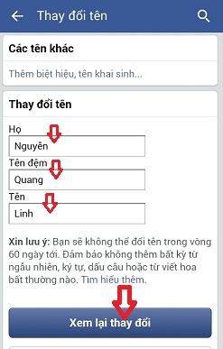 Hướng dẫn cách thay đổi tên Facebook trên điện thoại Android