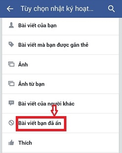 Cách xem những bài viết đã ẩn trên Facebook bằng điện thoại Android