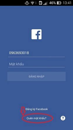 Cách lấy lại mật khẩu Facebook trên điện thoại Android