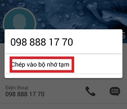 Cách coppy số điện thoại từ danh bạ gửi sang tin nhắn nhanh chóng.