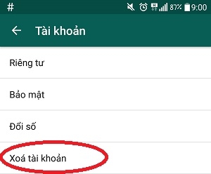 Hướng dẫn xoá tài khoản whatsapp Messenger