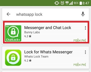 Hướng dẫn cách khoá ứng dụng Whatsapp Messenger