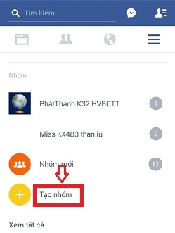 Hướng dẫn cách tạo nhóm, rời nhóm Facebook bằng điện thoại Android