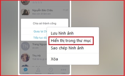 Cách xem vị trí lưu ảnh tin nhắn ở trong Zalo trên máy tính