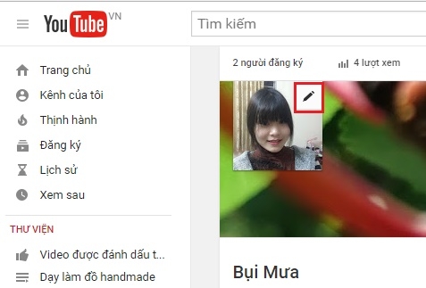 Cách thay đổi ảnh đại diện trên kênh Youtube