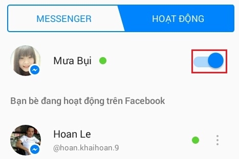 Cách tắt đèn khi online trên Messenger Facebook