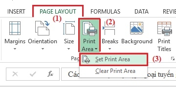 Cách in bất cứ vùng chọn tài liệu trong Excel