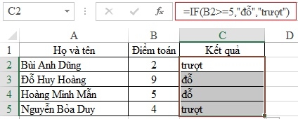 Cách sử dụng hàm IF trong Excel cùng ví dụ minh họa cụ thể