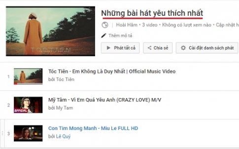 Cách tạo List danh sách những video mà bạn yêu thích trên Youtube