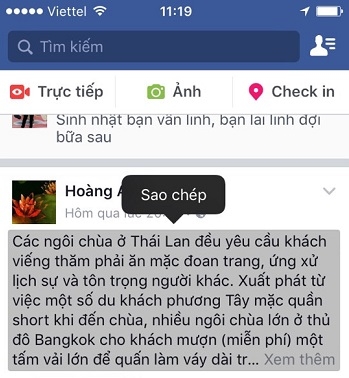 Cách copy bài viết trên Facebook rồi đăng lại khi dùng điện thoại