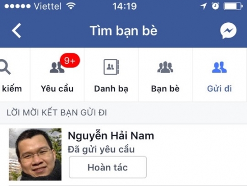 Cách xem lại những lời mời kết bạn đã gửi trên FB khi dùng điện thoại