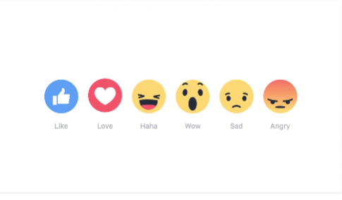 Thông tin facebook thêm các cảm xúc Love, Haha, Wow, Sad, Angry