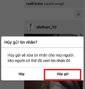 Hướng dẫn cách huỷ tin nhắn đã gửi trên Instagram