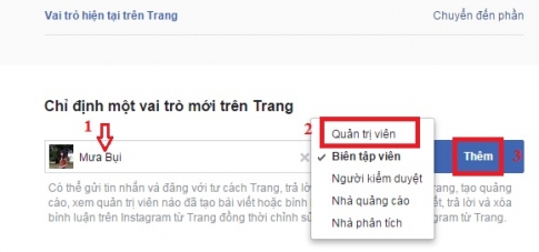 Cách thêm 1 người với vai trò quản trị fanpage facebook