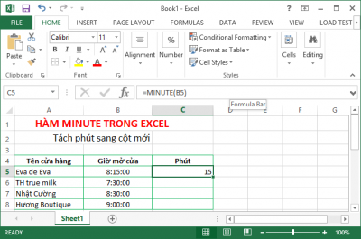 Tổng hợp một số hàm về thời gian trong Excel 