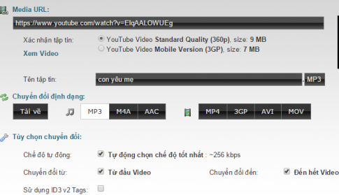 Chuyển đổi video youtube sang nhạc mp3 trong 5 phút