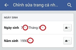 Cách thay đổi ngày tháng năm sinh trên Facebook bằng điện thoại Android 