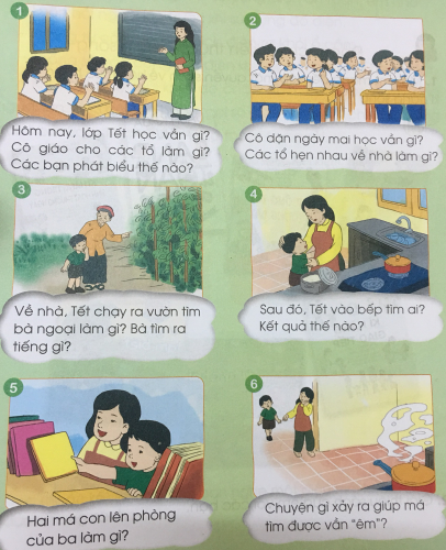 [Cánh diều] Giải tiếng việt 1 chủ điểm trường học: Kể chuyện đi tìm vần "êm"