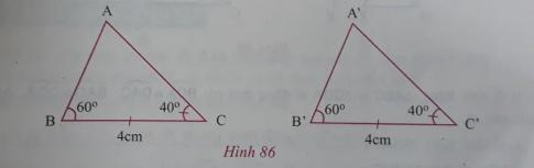 Giải VNEN toán hình 7 bài 4: Trường hợp bằng nhau góc – cạnh – góc