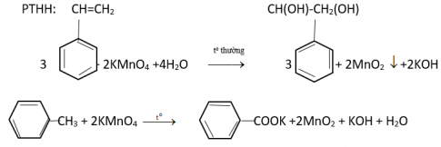 Trình bày phương pháp hoá học để phân biệt các chất benzene, toluene và styrene.