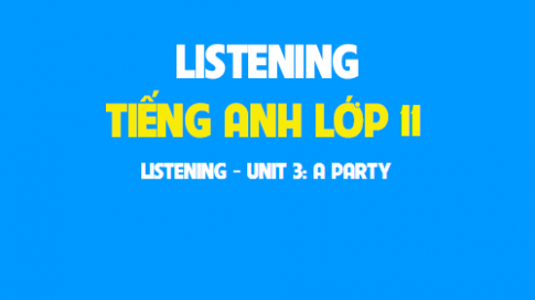 Listening Unit 3: A party Bữa tiệc