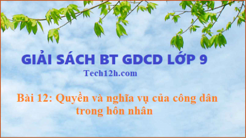 Giải SBT GDCD 9 bài 12: Quyền và nghĩa vụ của công dân trong hôn nhân