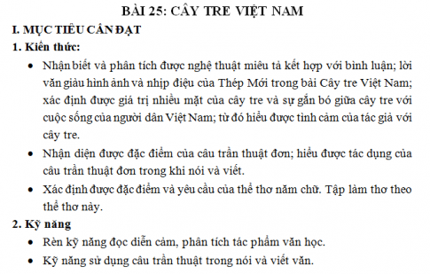 Giáo án vnen bài Cây tre Việt Nam