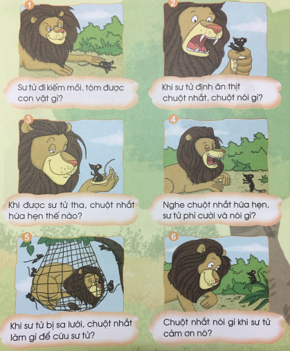 [Cánh điều] Giải Tiếng Việt 1 tập 1 bài 62: Kể chuyện sư tử và chuột nhắt