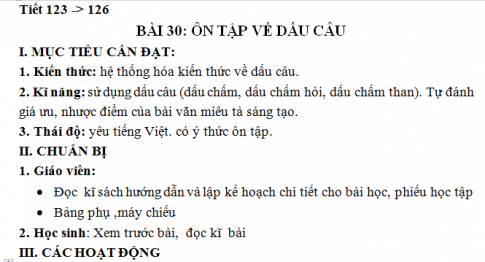 Giáo án vnen bài Ôn tập về dấu câu