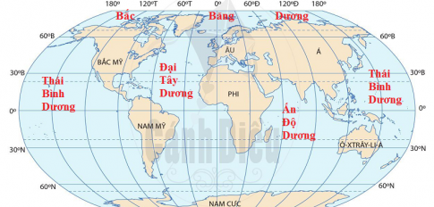 [Cánh Diều] Địa lí 6 bài 20: Thực hành - xác định trên lược đồ các đại dương thế giới