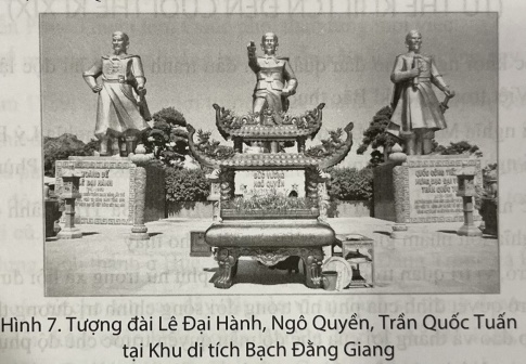 Câu 19. Quan sát Hình 7, hãy cho biết vì sao tại Khu di tích Bạch Đằng Giang (huyện Thuỷ Nguyên, thành phố Hải Phòng) lại dựng tượng đài Lê Đại Hành, Ngô Quyền, Trần Quốc Tuấn.