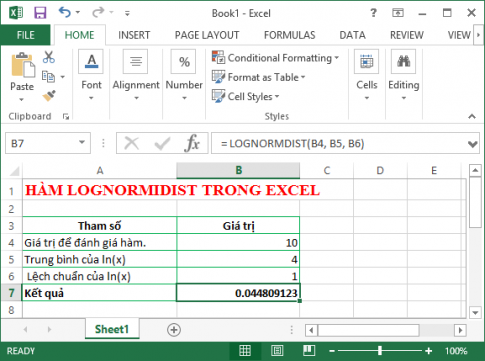 Các hàm về phân bố trong Excel