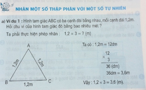 Giải bài Nhân một số thập phân với một số tự nhiên sgk toán 5 trang 55