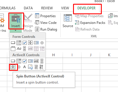 Hướng dẫn thêm nút Up Down cho Excel 2013