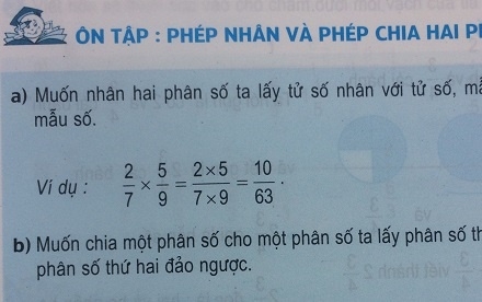 Giải bài ôn tập phép nhân và phép chia hai phân số