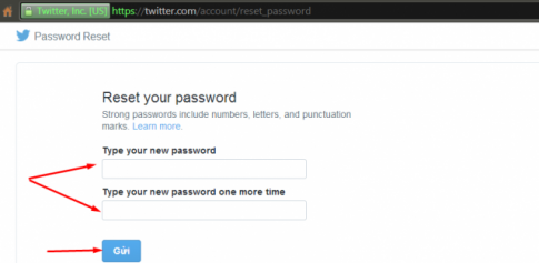Khôi phục lại mật khẩu Twitter khi bạn đánh mất