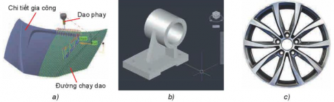 Quan sát Hình 5.5, hãy chỉ ra đâu là sản phẩm của CAD, đâu là sản phẩm của CAM và đâu là sản phẩm của CNC