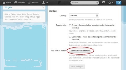 Hướng dẫn sao lưu và buckup dữ liệu trên Twitter