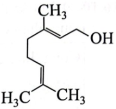 Geraniol có mùi thơm của hoa hồng và thường được sử dụng trong sản xuất nước hoa. Công thức của geraniol như bên: