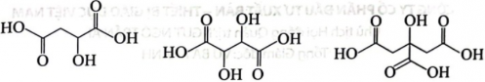 Vị chua của các trái cây là do các acid hữu cơ có trong đó gây nên. Trong quả táo có 2-hydroxybutanedioic (malic acid), trong quả nho có 2,3-dihydroxybutanedioic (tartaric acid),