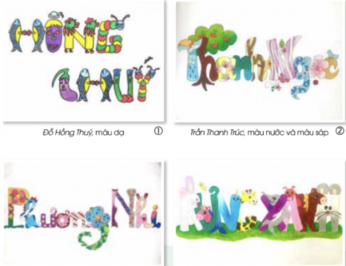 Nêu kiểu dáng và sự biến thể của chữ trong từng SPMT nêu trên.