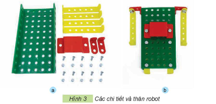 Em hãy lắp ghép mô hình robot theo các bước dưới đây