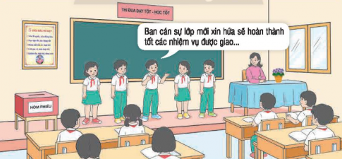 Bầu chọn ban cán sự lớp.